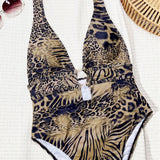 Tiger Print Sexy Bikini Swimsuit for Women