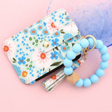 ID bag, silicone bracelet, floral folded edge card bag, TK printed leather wallet, keychain.