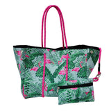 Neoprene Perforated Tote Set – Mother-Child Beach Bag, Water-Resistant Gym & Swim Duffle