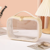 Ladies woven tote cosmetic bags, lightweight makeup bags,Business trip Transparent toiletries bag, Cosmetics storage bag, Transparent Cosmetic Bag,