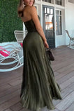 Satin Pleated Tube Dress
