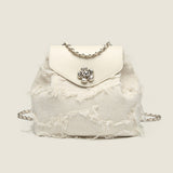 Backpack purse for women, design fashion casual chain backpack, small shoulder backpack
