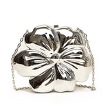 Elegant Flower Gold Acrylic Bag – Mini Dinner Bag & Prom Bag for Weddings, Parties, and Evenings – Stylish Clutch Purse with Glamorous Floral Design