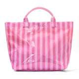 Striped Tote Bag – High-Aesthetic Lightweight Handbag, Commuter Large Travel Shoulder Bag