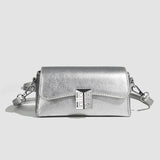 Small shoulder bag for women, retro small square bag for women, versatile shoulder bag, metallic Crossbody bag, simple commuter bag cross body