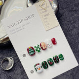 Christmas Collection Merry Christmas Heavy Industry Handmade Nail Art Long Short Fake Nails