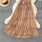 Fashionista Halter Neck Dress – Asymmetrical Ruched Bodycon Maxi, Resort Slim-Fit Gown