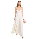 Pleated Tie-Strap Slip Dress