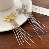 Shiny Rhinestone Butterfly Tassel Hair Claw Luxury Alloy Hair Clip