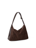 Leopard print autumn and winter small hobo bag, fashionable large capacity shoulder bag women, retro design commuter shoulder handbag