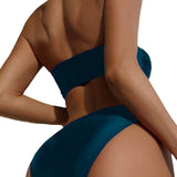 Solid Color Bandeau Bikini Sexy Two Piece Swimsuit Women's Bikini Swimwear
