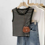 Slim Fit Round Neck Knit Tank Top