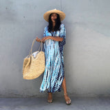 Cotton Ombre Beach Robe ¨C Loose Striped Bikini Cover-Up Dress, Vacation Maxi Kimono