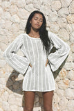 Sexy Knitted Hollow-Out Beach Cover-Up ¨C Long Sleeve Bikini Kimono, Women¡¯s Vacation Outerwear