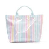 Striped Tote Bag – High-Aesthetic Lightweight Handbag, Commuter Large Travel Shoulder Bag