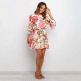 Printed round Neck Shirt dress