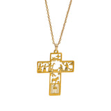 Stainless Steel Hollow Wizard Cross Necklace
