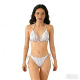 Sexy Triangle Separated Strap Multicolor Polka Dot Bikini Beach Swimwear Swimsuit