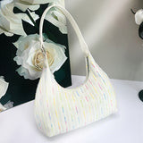 Chic Knitted shoulder Bag - Stylish Women's Summer Canvas Shoulder Bag & Small Girls Handbag Hobo