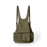 Bag women lightweight nylon backpack purse, pleated multi-pocket large capacity backpack, beige backpack lightweight