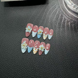 Handcrafted Carved Petals Press on Nails Premium Summer Handcrafted