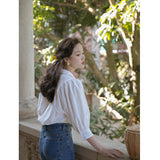 Retro V-neck shirt for female