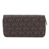 Long Wallet Female Male Key Item Saffiano Continental Zip Around Wallet with Wristlet Strap Clutch Printed Multi-Card Large Capacity Wrist Bag
