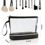 Transparent cosmetic bag, multifunctional double-layer large-capacity PVC cosmetic bag, storage portable travel bag, wet and dry separation washing bag for College Dorm Camp GymTransparent Cosmetic Bag,