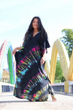 Cotton Ombre Beach Robe ¨C Loose Striped Bikini Cover-Up Dress, Vacation Maxi Kimono
