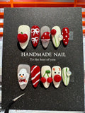 Christmas handmade nail wear temperament gentle nail art nail patch