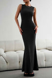 Sleeveless Tights Fashion Elegant Women's Slim Fit Women's Sleeveless Pleated Maxi Dress