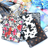 Personalized PU leather printed leopard print women's change bag multi-card ID bag fringed pendant