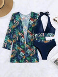 Women's 3 Piece Swimsuit Set High Waist Bikini Sexy Split Bathing Suit