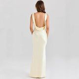 Spring Summer Bodycon Silk Dress Casual Party Slit Dress