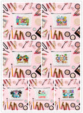 Linen printed cosmetic bag, cosmetic lipstick storage bag, small simple zipper evening clutch bag,
