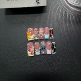 Original Handcrafted Carving Press on Nails 3D Carving Hand Painted Colorful Premium Sense Spice Girls