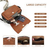 Women's small crossbody bag with flaps, multifunctional small square bag, wide shoulder strap mail carrier women's bag contrasting colors