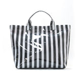 Striped Tote Bag – High-Aesthetic Lightweight Handbag, Commuter Large Travel Shoulder Bag