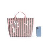 Striped Tote Bag – High-Aesthetic Lightweight Handbag, Commuter Large Travel Shoulder Bag