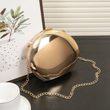 Golden Acrylic Bag, Shiny Metallic Banquet Purse,