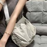 Design nylon lightweight tote bag, women's large capacity drawstring casual crossbody bag, versatile shoulder crossbody bag