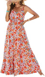 Summer Dress Casual Women's Bohemian Sleeveless Print Long Layered Long Dress Beach Dress