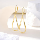 Gold Earrings for Women Hypoallergenic Leverback Drop Dangle Earrings Trendy 14K Gold Plated Twisted Spiral Teardrop Rhombus Heart Dangle Earring for Women Dainty Fashion Jewelry Gifts
