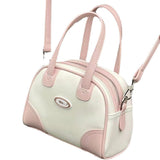 Chic Summer Boston Bag Mini – Portable Small Tote Crossbody Bag for Women, Perfect Bowling Shaped Bag in Pink