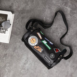Small crossbody bag men's, men's small bag, men's cylindrical shoulder bag