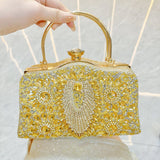 Nightout bag with diamond inlaid carrying bag, ladies banquet single shoulder crossbody carrying bag
