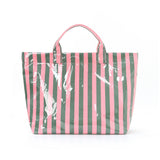 Striped Tote Bag – High-Aesthetic Lightweight Handbag, Commuter Large Travel Shoulder Bag