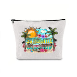 Linen printed cosmetic bag, cosmetic lipstick storage bag, small simple zipper evening clutch bag,