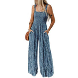 Women's Bohemian Spaghetti Strap Printed Jumpsuit Pants