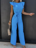 High Waist Commuter Strap-Up Jumpsuit - Summer Wide Leg Streetwear Jumpsuit